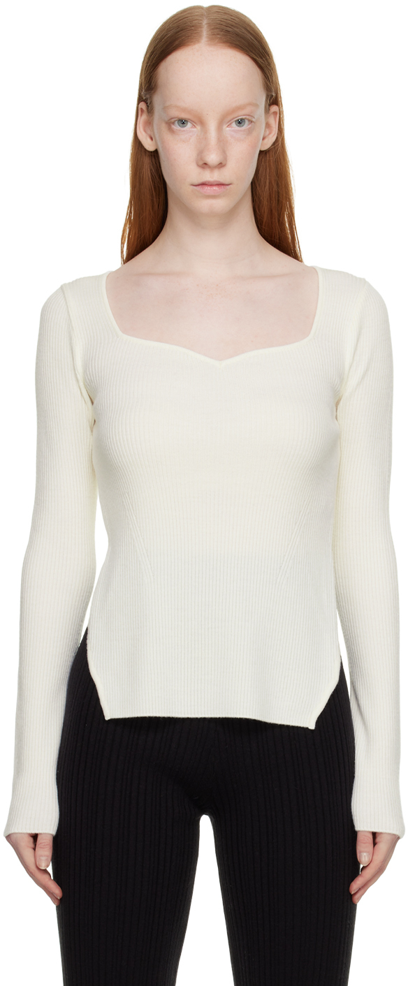 LVIR Off-White Sweetheart Neck Sweater LVIR