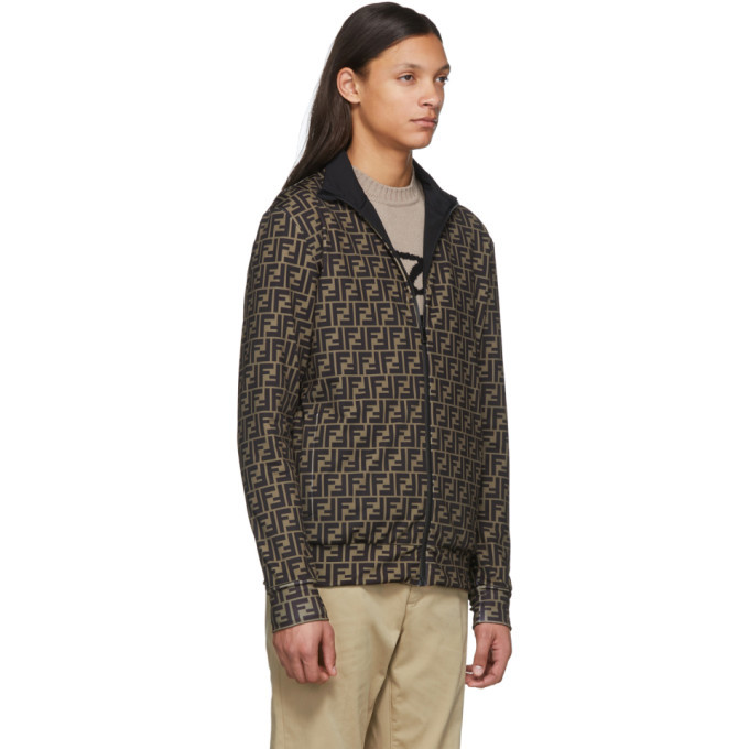 Fendi Brown and Black Forever Fendi Track Jacket Fendi