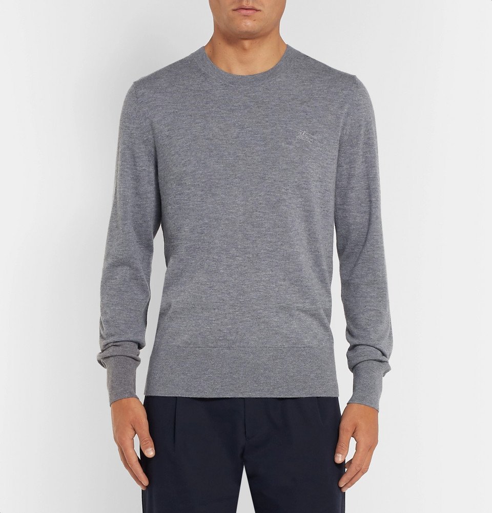 Burberry - Mélange Cashmere Sweater - Men - Gray Burberry