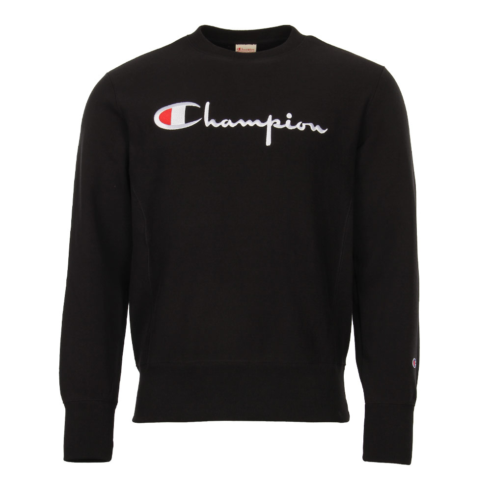 Reverse Weave Sweatshirt Script Logo - Black Champion x Beams