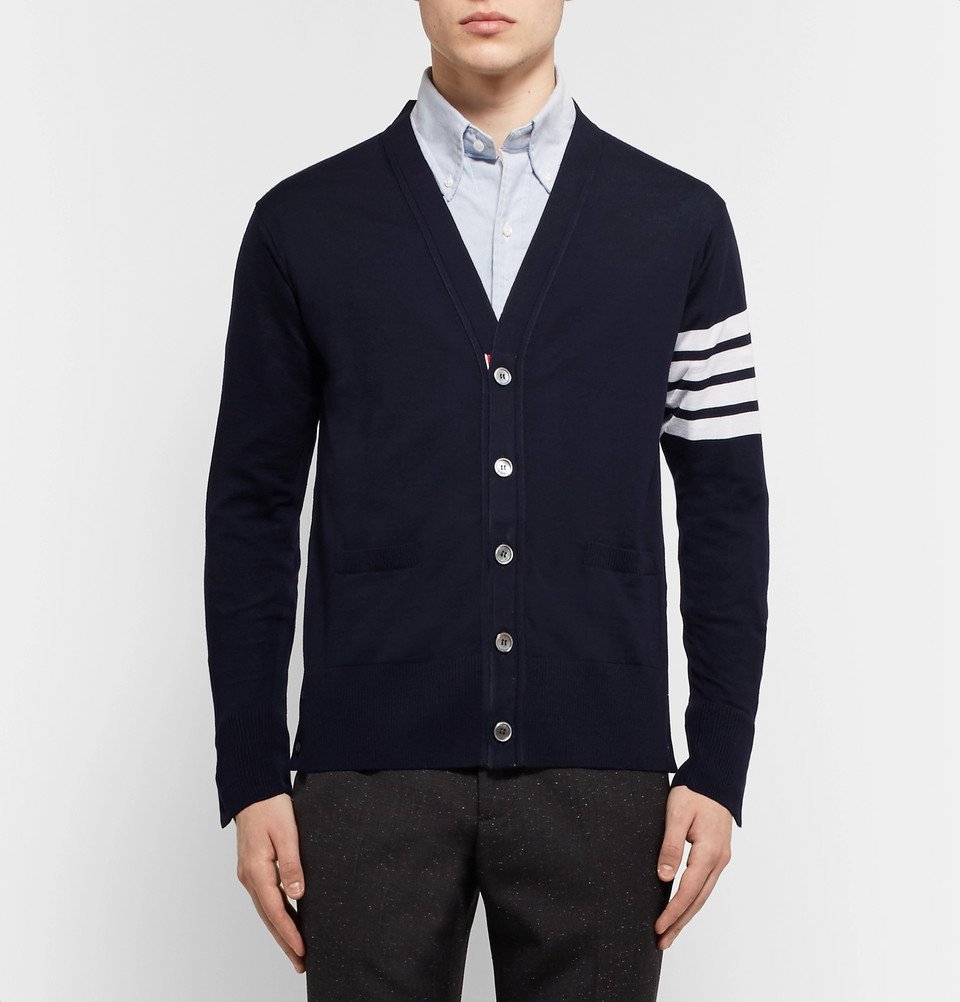 Thom Browne - Striped Wool Cardigan - Men - Navy Thom Browne