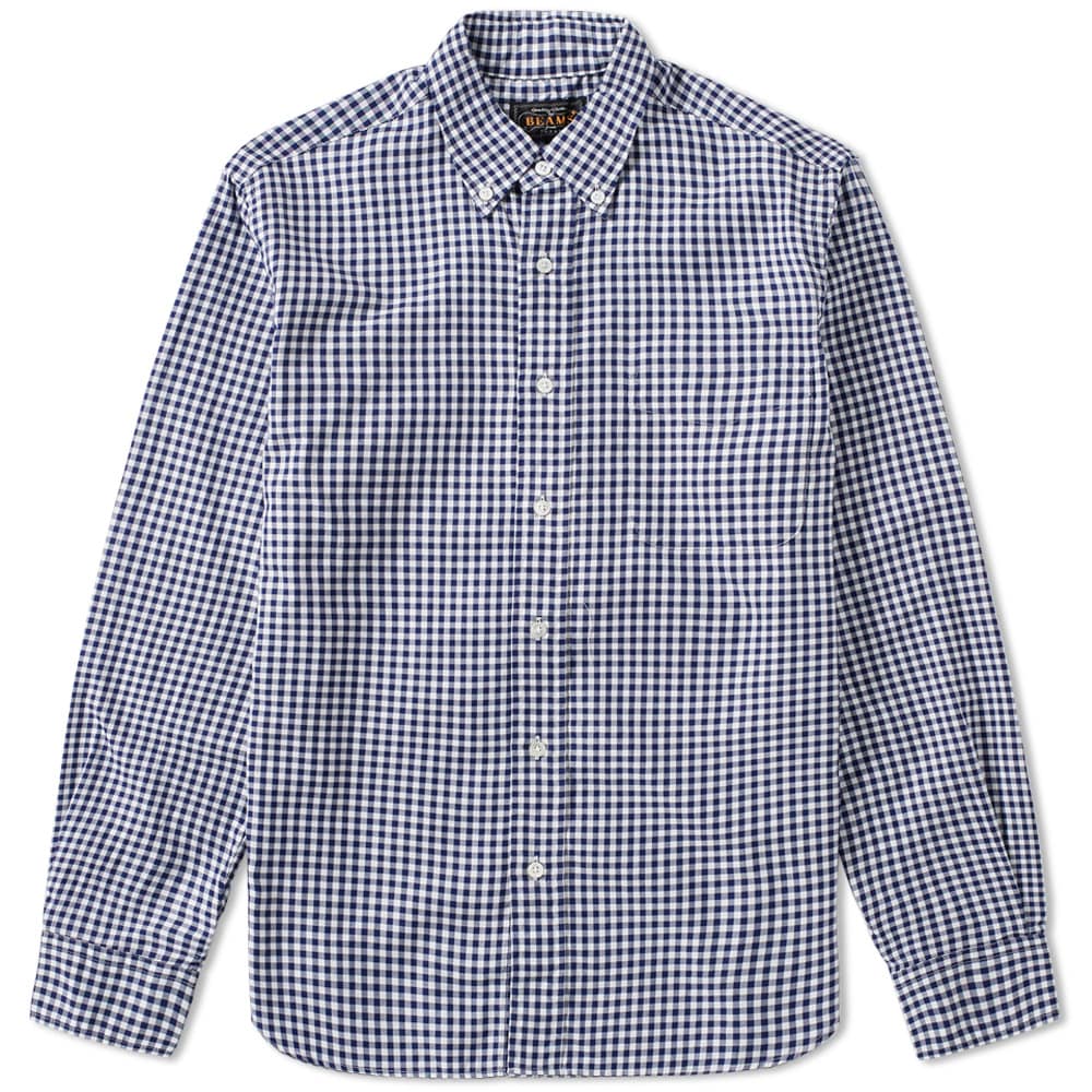 Beams Plus Button Down Gingham Shirt Beams Plus