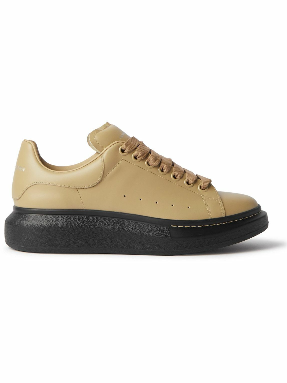 Alexander McQueen - Exaggerated-Sole Leather Sneakers - Brown Alexander ...