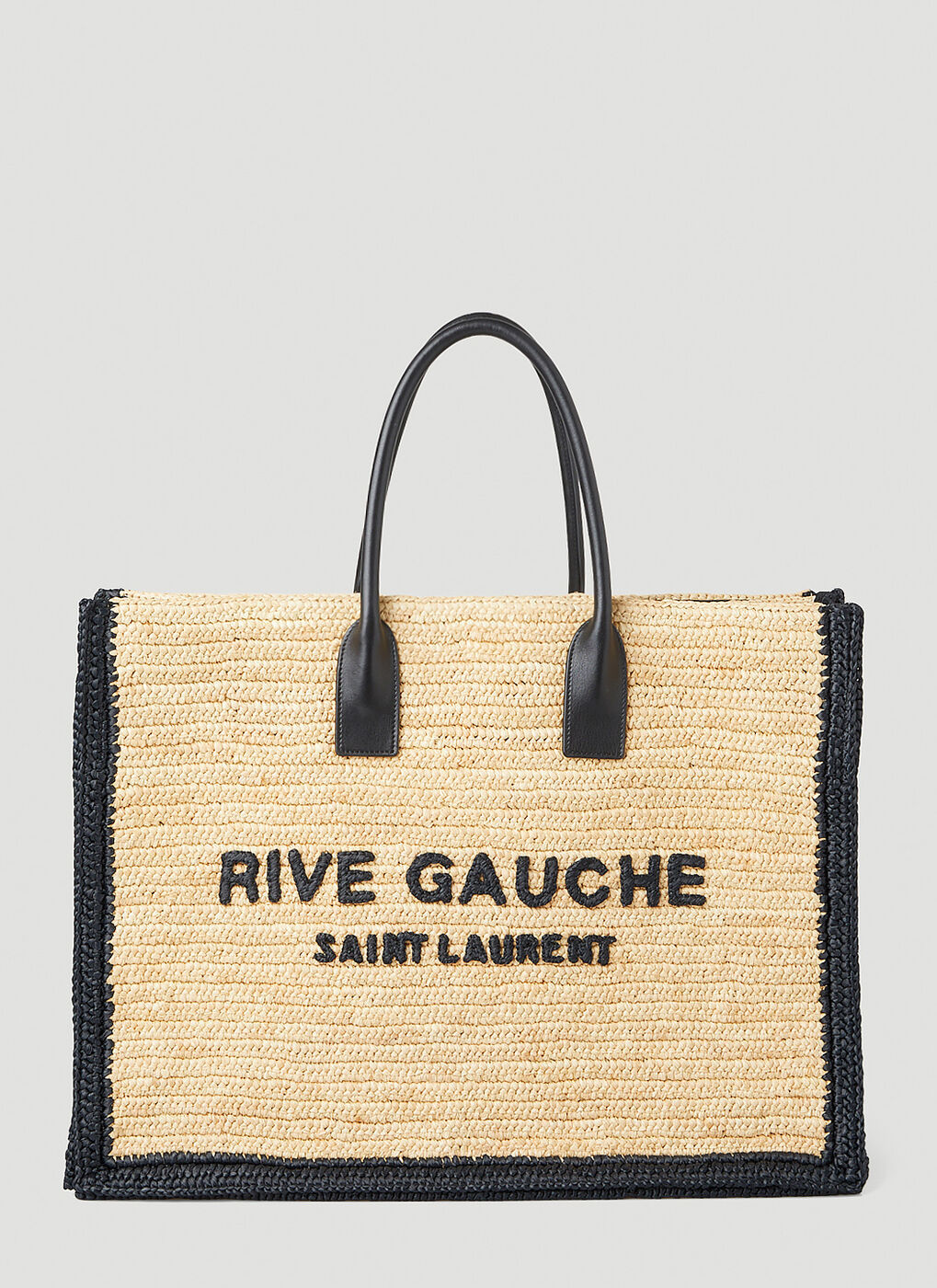 Rive Gauche Raffia Tote Bag in Beige Saint Laurent