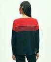 Brooks Brothers Women's Striped Relaxed Hem Sweater | Red