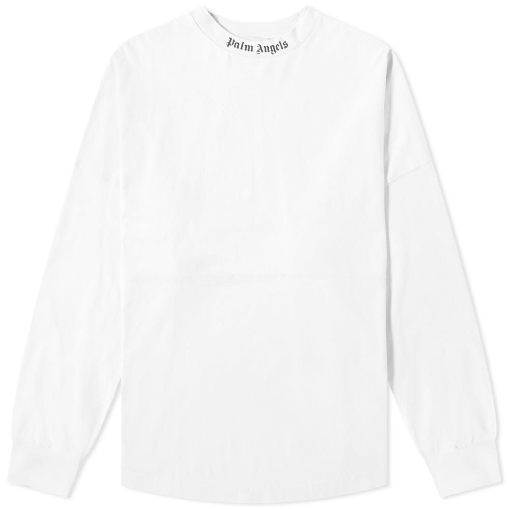 Palm Angels Logo Long Sleeve Mock Neck Tee White Palm Angels