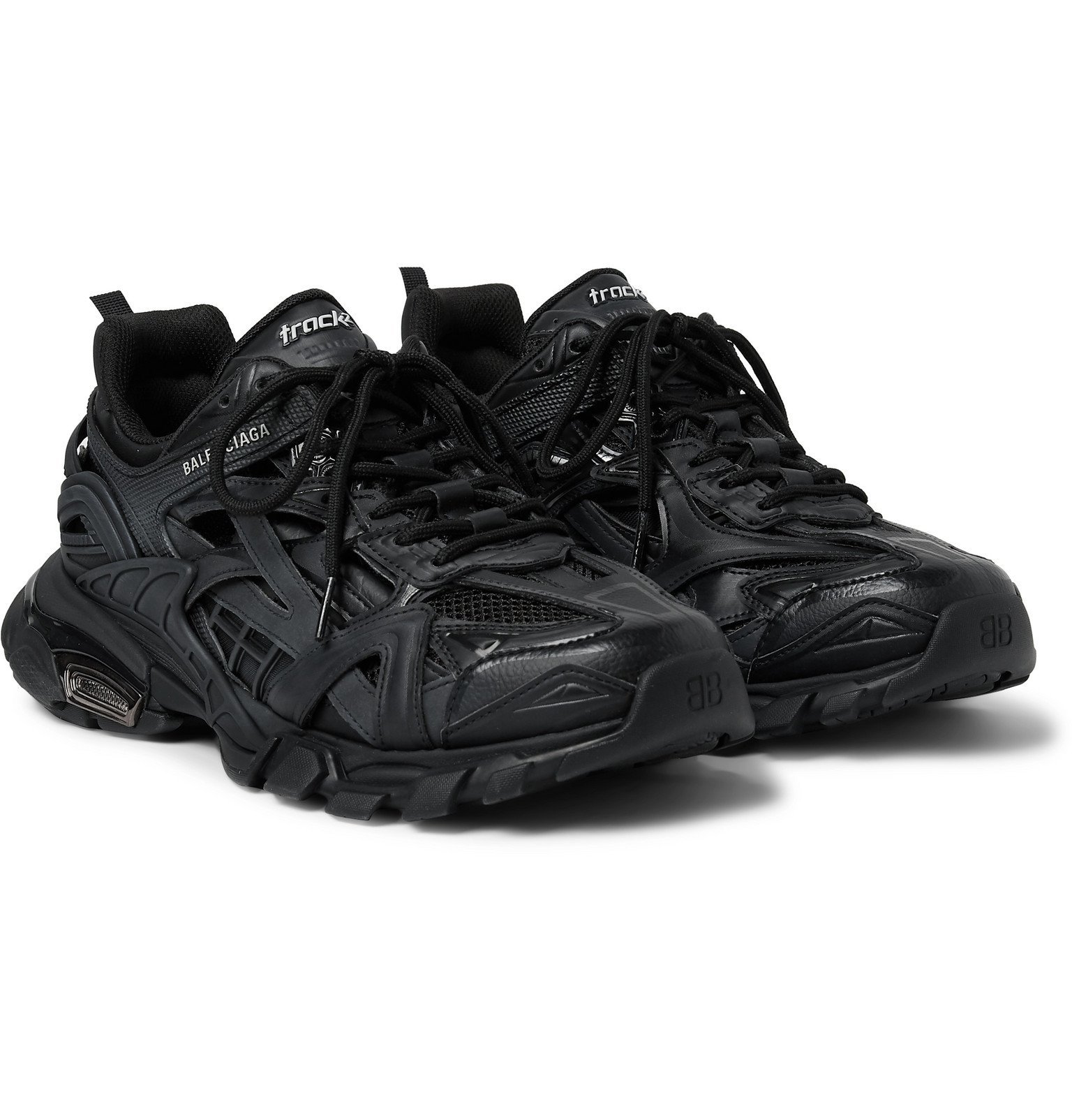 Balenciaga - Track.2 Nylon, Mesh and Rubber Sneakers - Black Balenciaga
