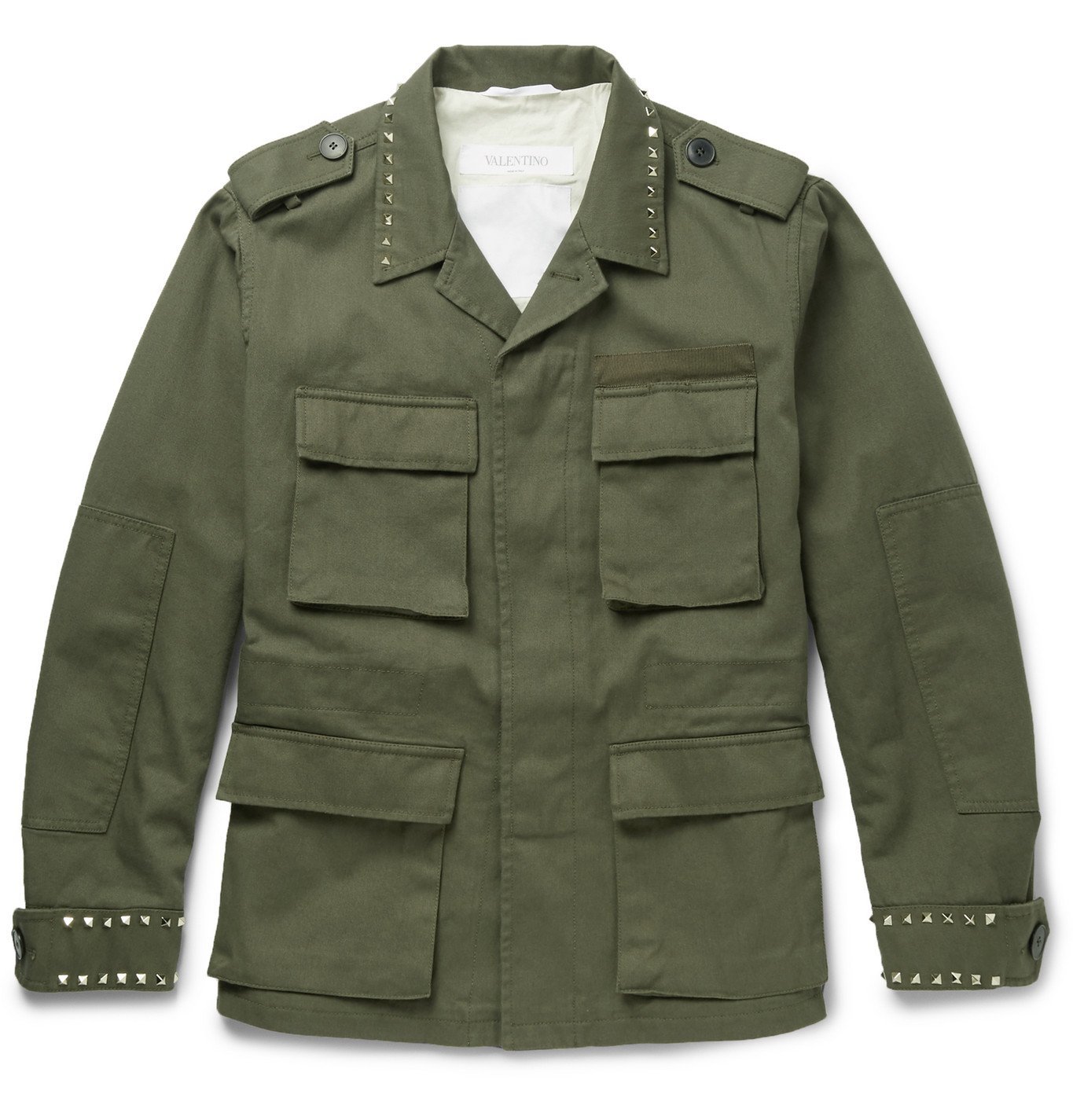 VALENTINO - Studded Cotton-Canvas Field 
