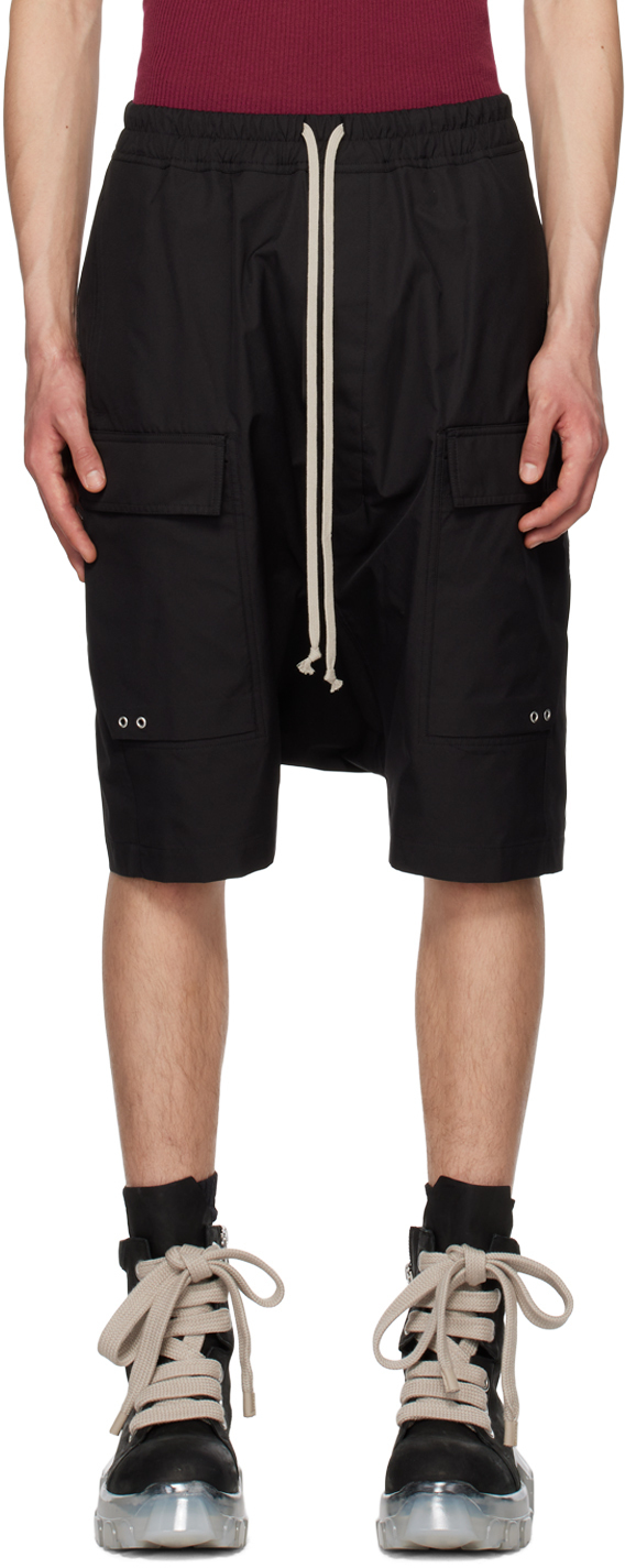Rick Owens Black Cargo Pods Shorts Rick Owens