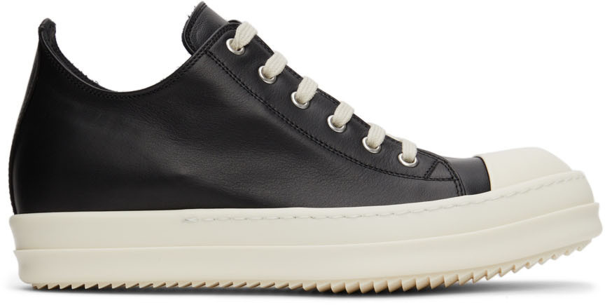 Rick Owens Black Calfskin Low Sneakers Rick Owens