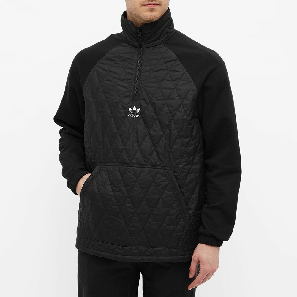 Adidas Men's Quilted Half Zip Sweat in Black