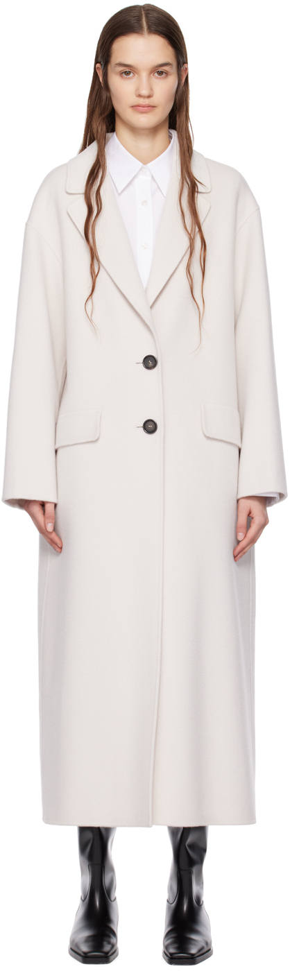 S Max Mara White Caterina Coat S Max Mara