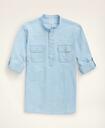 Brooks Brothers Men's Regent Regular-Fit Popover Sport Shirt, Chambray
