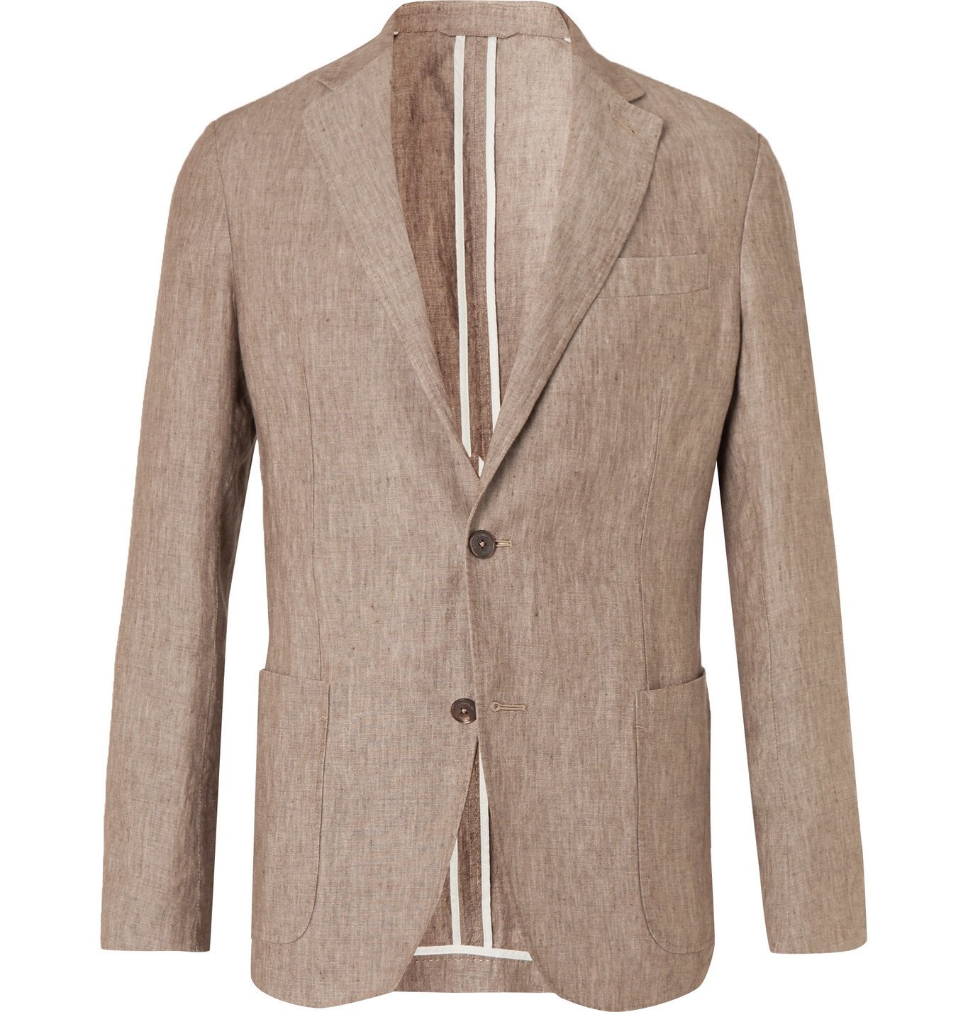 Ermenegildo Zegna - Unstructured Linen Suit Jacket - Neutrals ...