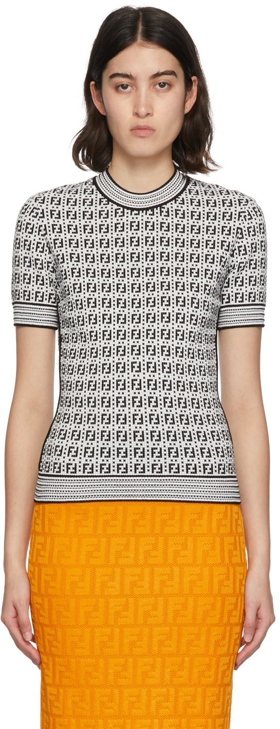 Fendi Black & White 'Forever Fendi' Sweater Fendi