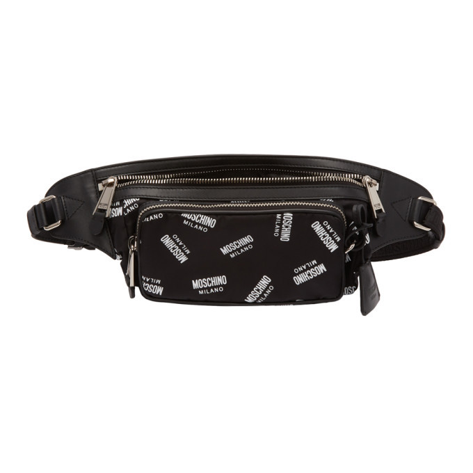 Moschino Black All Over Logo Fanny Pack Moschino