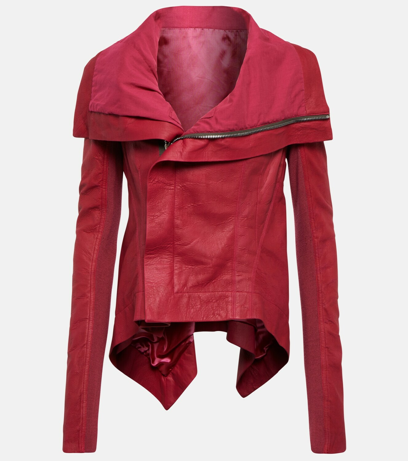 Naska Zip-Up Leather Biker Jacket