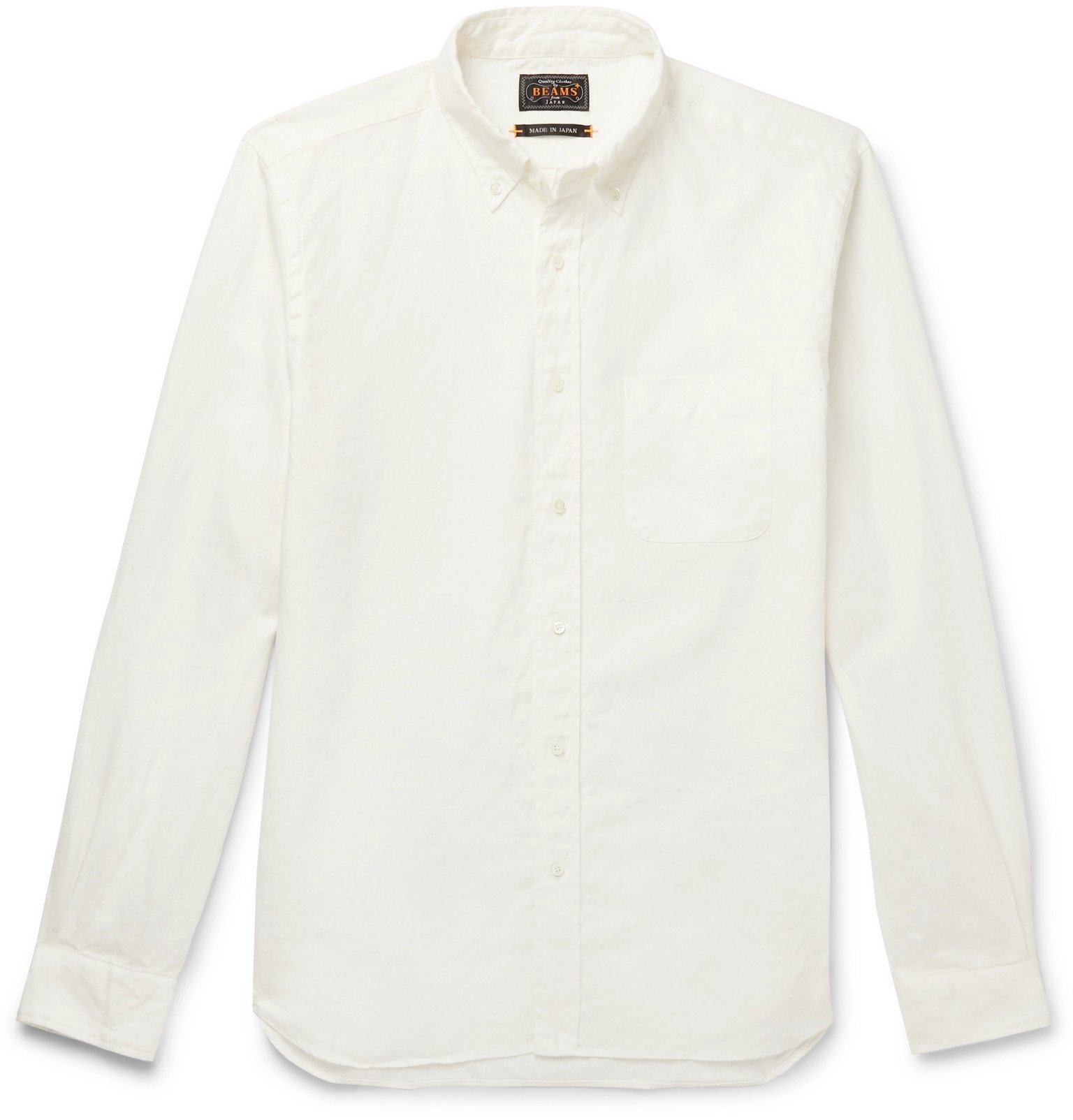 Button-Down Collar Linen Oxford Shirt 