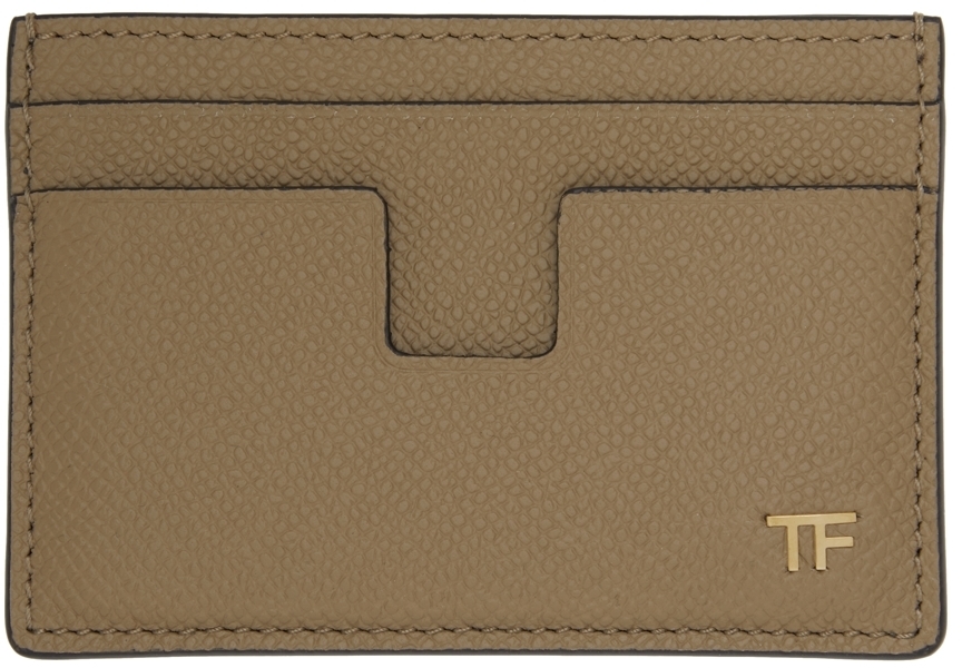 TOM FORD Brown T Line Classic Card Holder TOM FORD