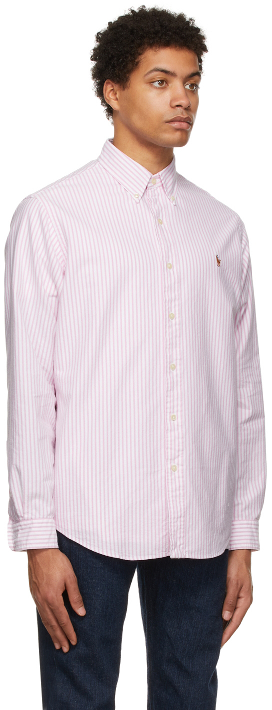 Polo Ralph Lauren White & Pink Oxford Stripe Shirt