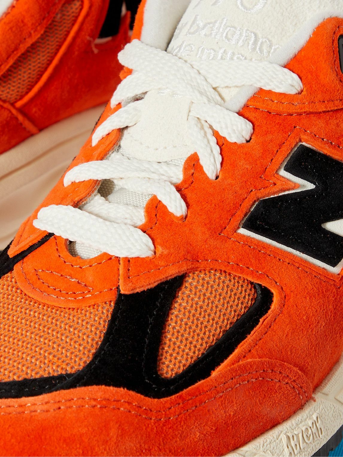 New Balance - Teddy Santis 990v2 Mesh and Suede Sneakers - Orange