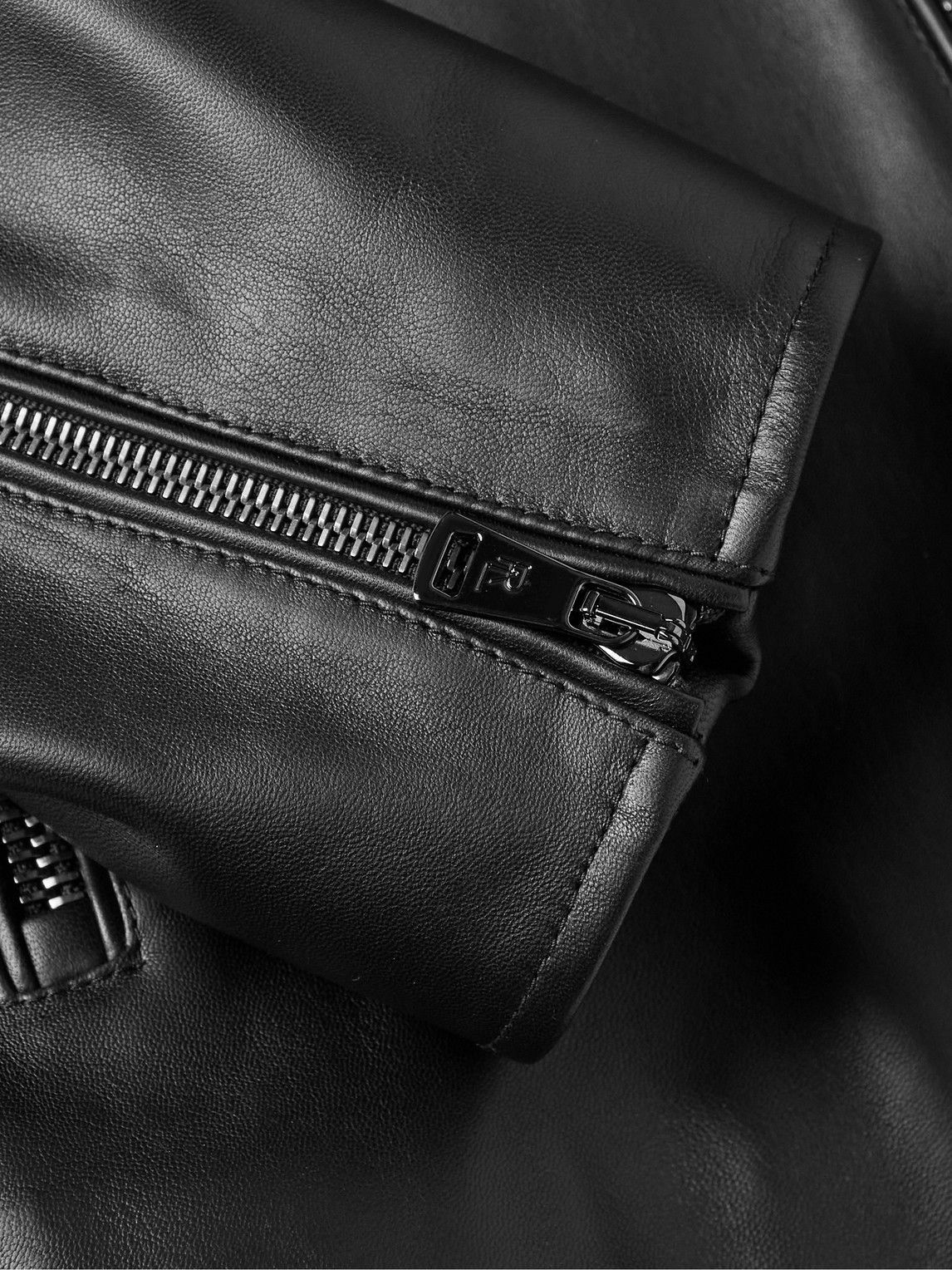 Ralph Lauren Purple label Randall Leather Biker Jacket Black Ralph