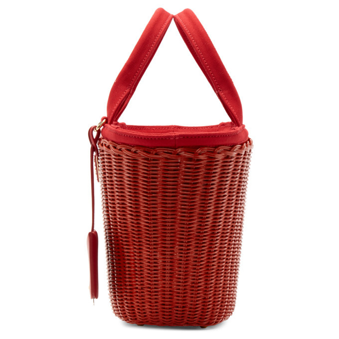 Prada Red Raffia Vase Tote Prada