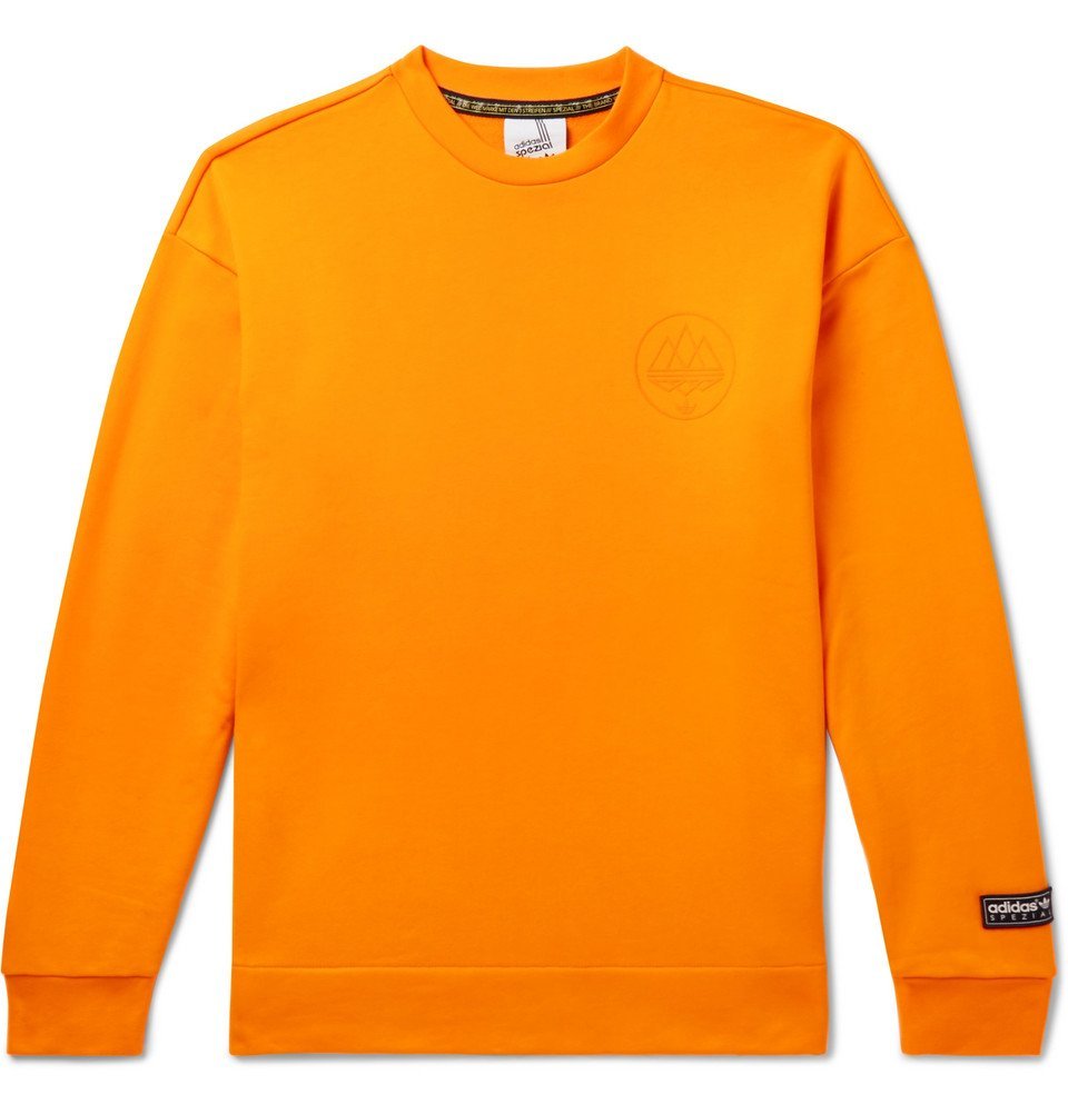 orange adidas crew neck