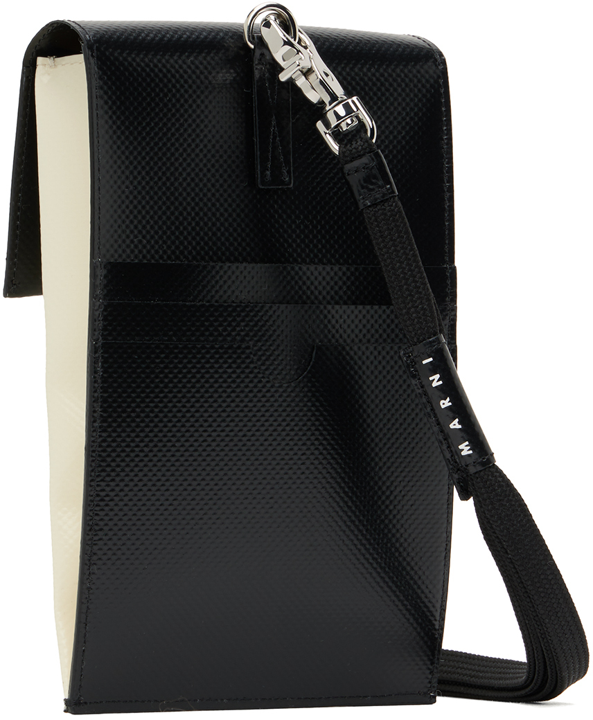 Marni Black & OffWhite Logo Phone Holder Marni