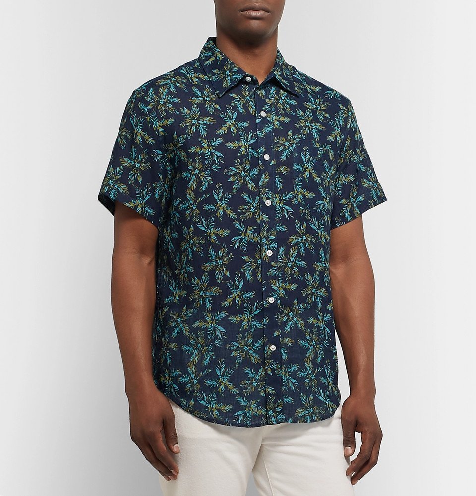 J.Crew - Slim-Fit Printed Linen Shirt - Navy J.Crew