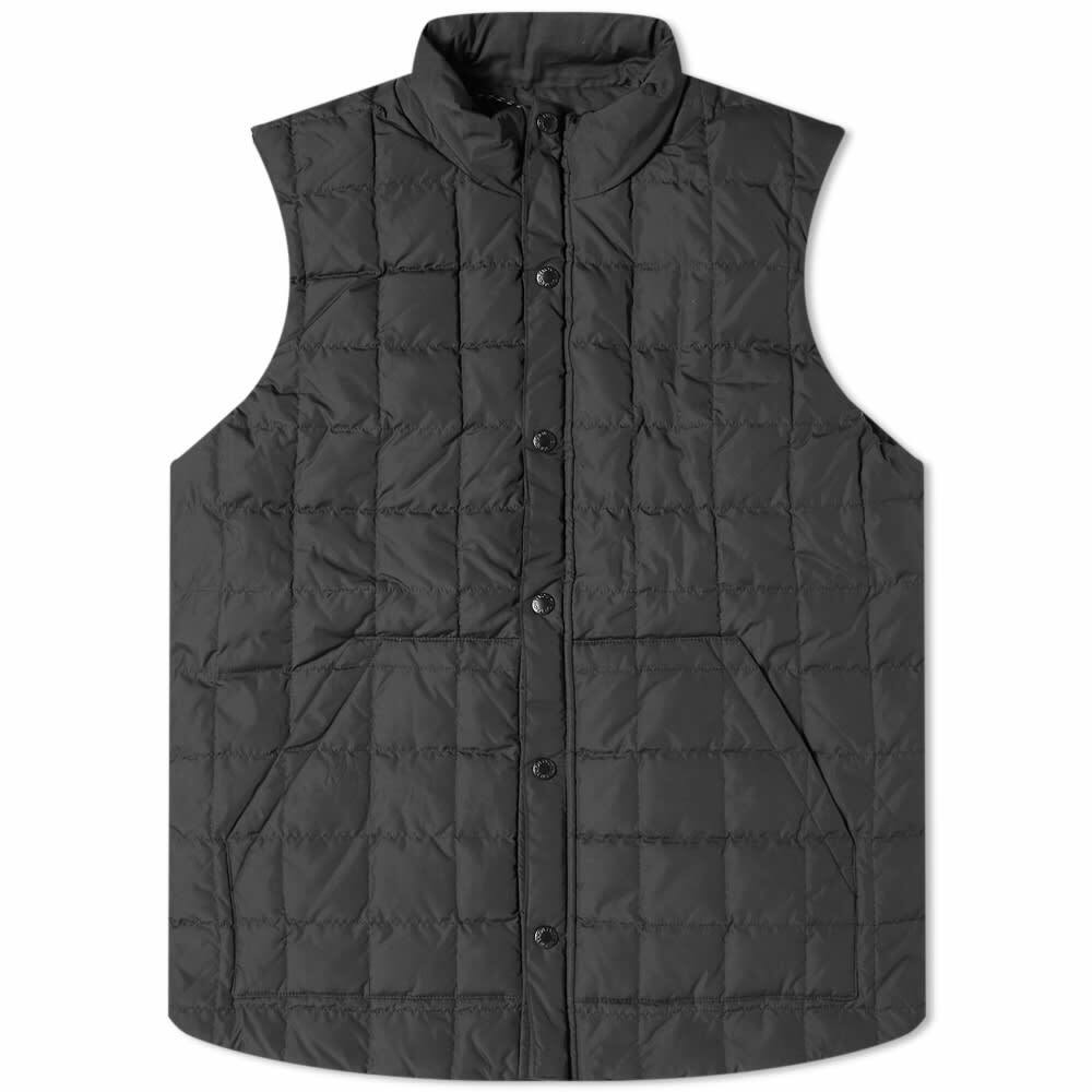 Taion Men's Reversible Down Vest in Black/Black Taion Extra