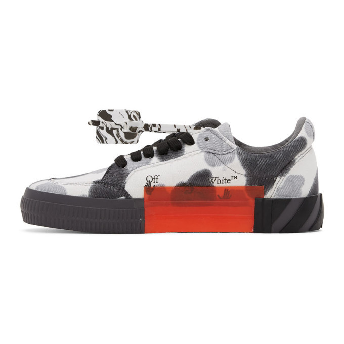White Tie-Dye Low Vulcanized Sneakers 