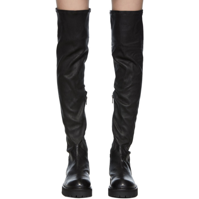 black over the knee combat boots