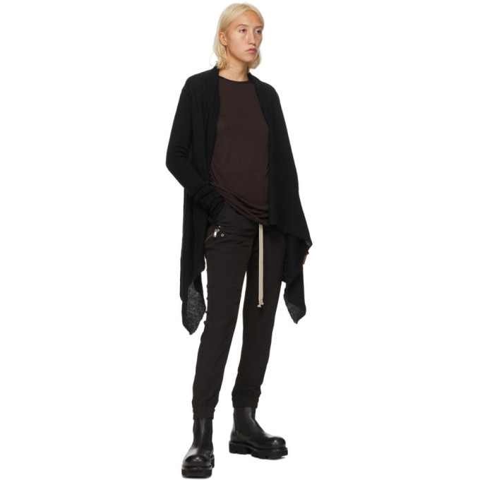 Rick Owens Black Alpaca Wrap Cardigan Rick Owens