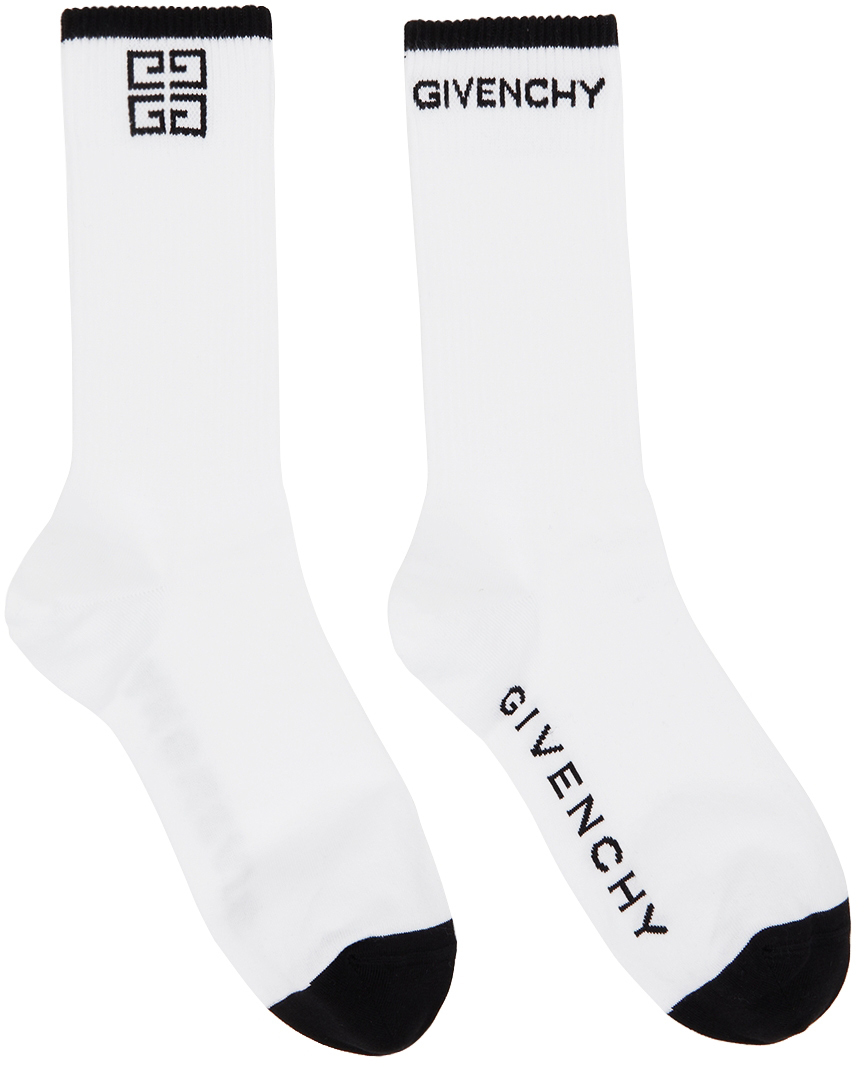 Givenchy White & Black 4G Socks Givenchy