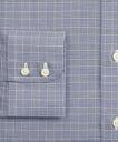 Brooks Brothers Men's Stretch Regent Regular-Fit Dress Shirt, Non-Iron Royal Oxford Button-Down Collar Glen Plaid | Navy