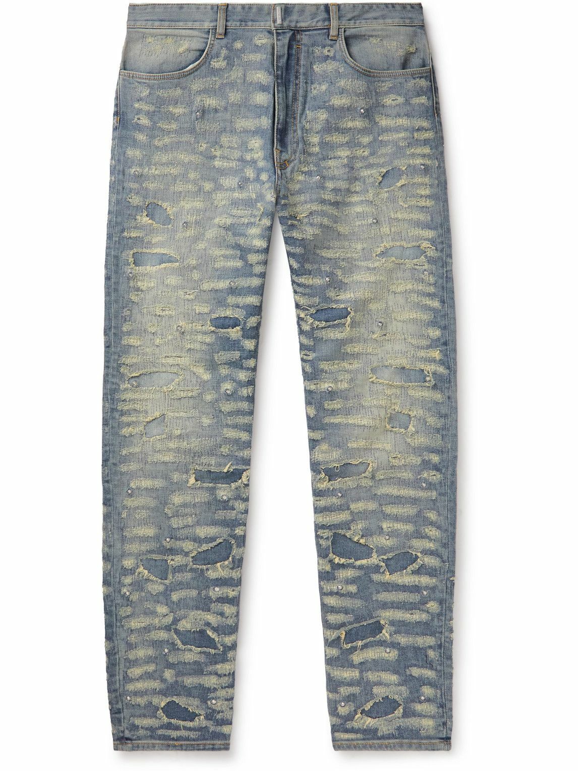 Givenchy Boro SlimFit Distressed Studded Jeans Blue Givenchy