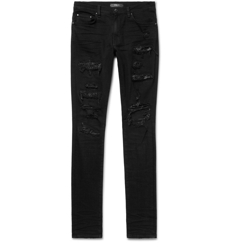 amiri black crystal jeans