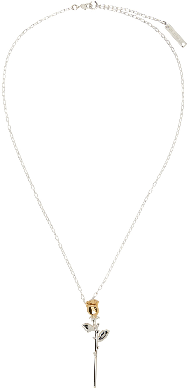 AMBUSH Silver Rose Charm Necklace Ambush