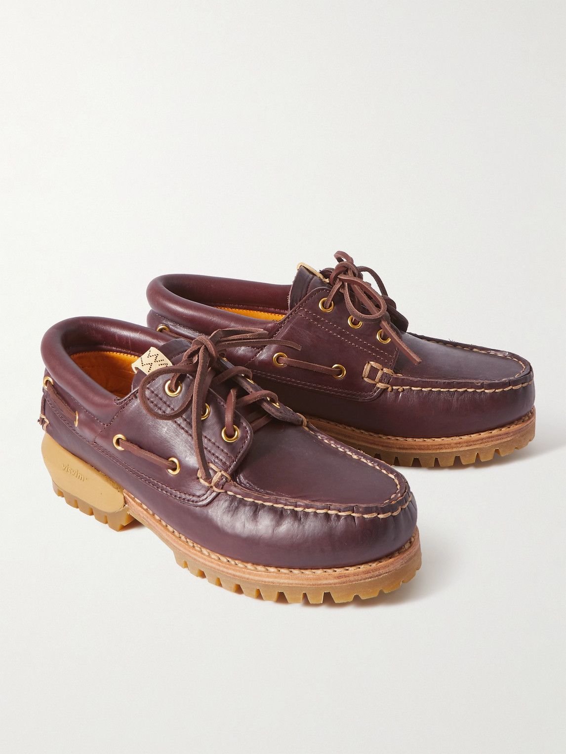 Visvim - Wallace Deck-Folk Leather Boat Shoes - Burgundy Visvim