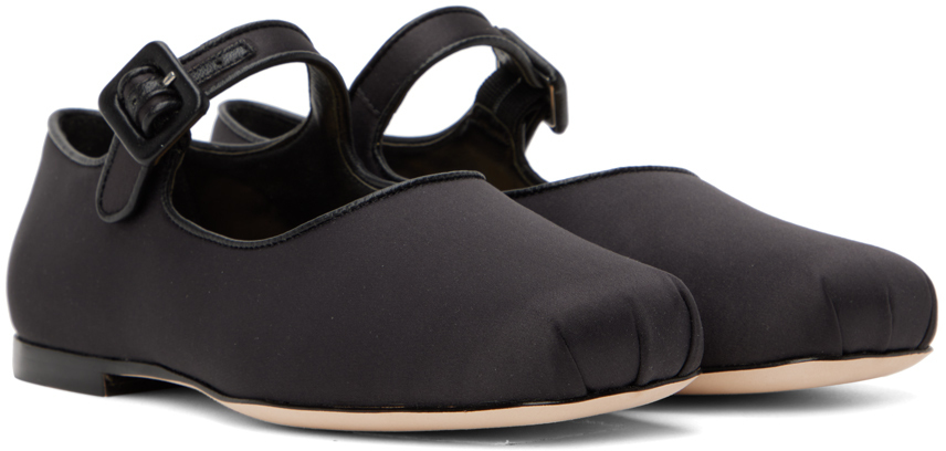 Sandy Liang SSENSE Exclusive Black Mary Jane Pointe Flats Sandy Liang