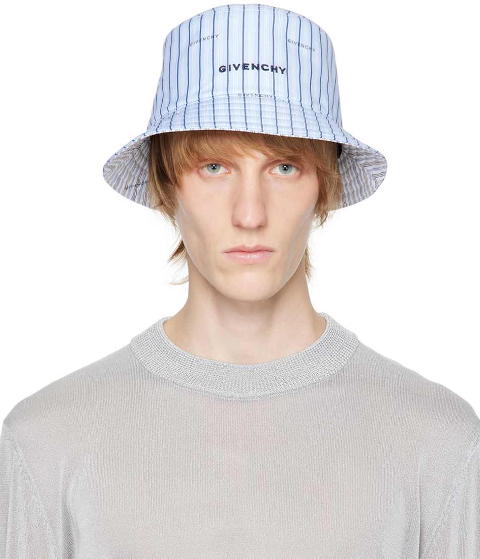 Givenchy Blue Striped Reversible Bucket Hat Givenchy