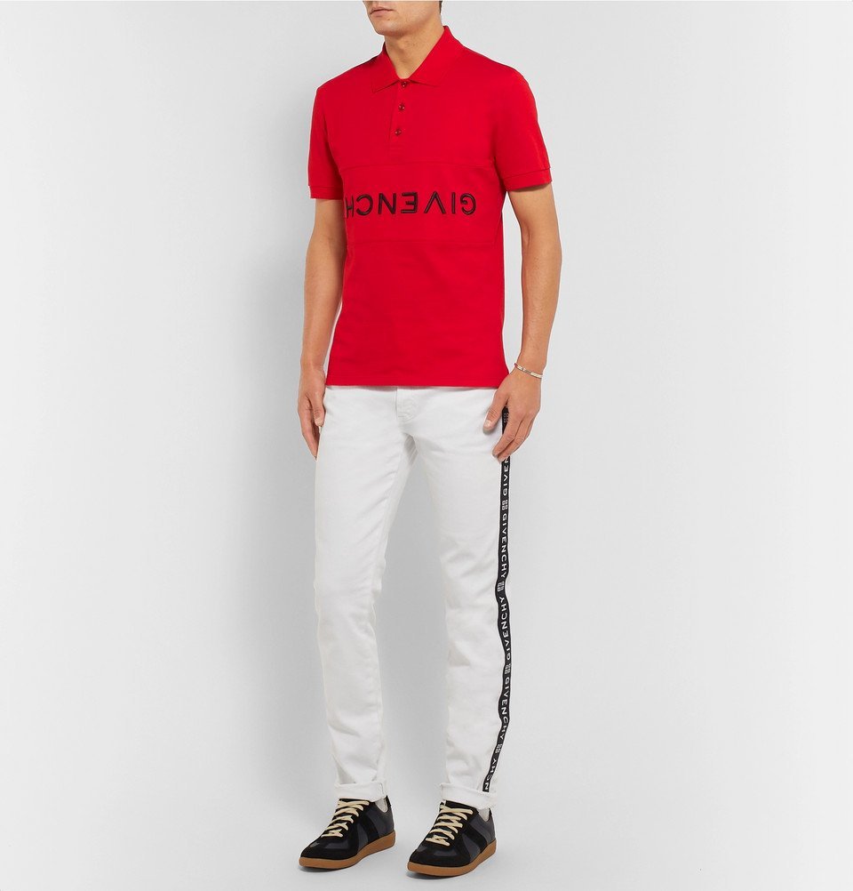 Givenchy - Slim-Fit Logo-Embroidered Cotton-Piqué Polo Shirt - Red Givenchy