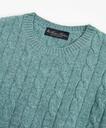 Brooks Brothers Men's Lambswool Cable Crewneck Sweater | Teal