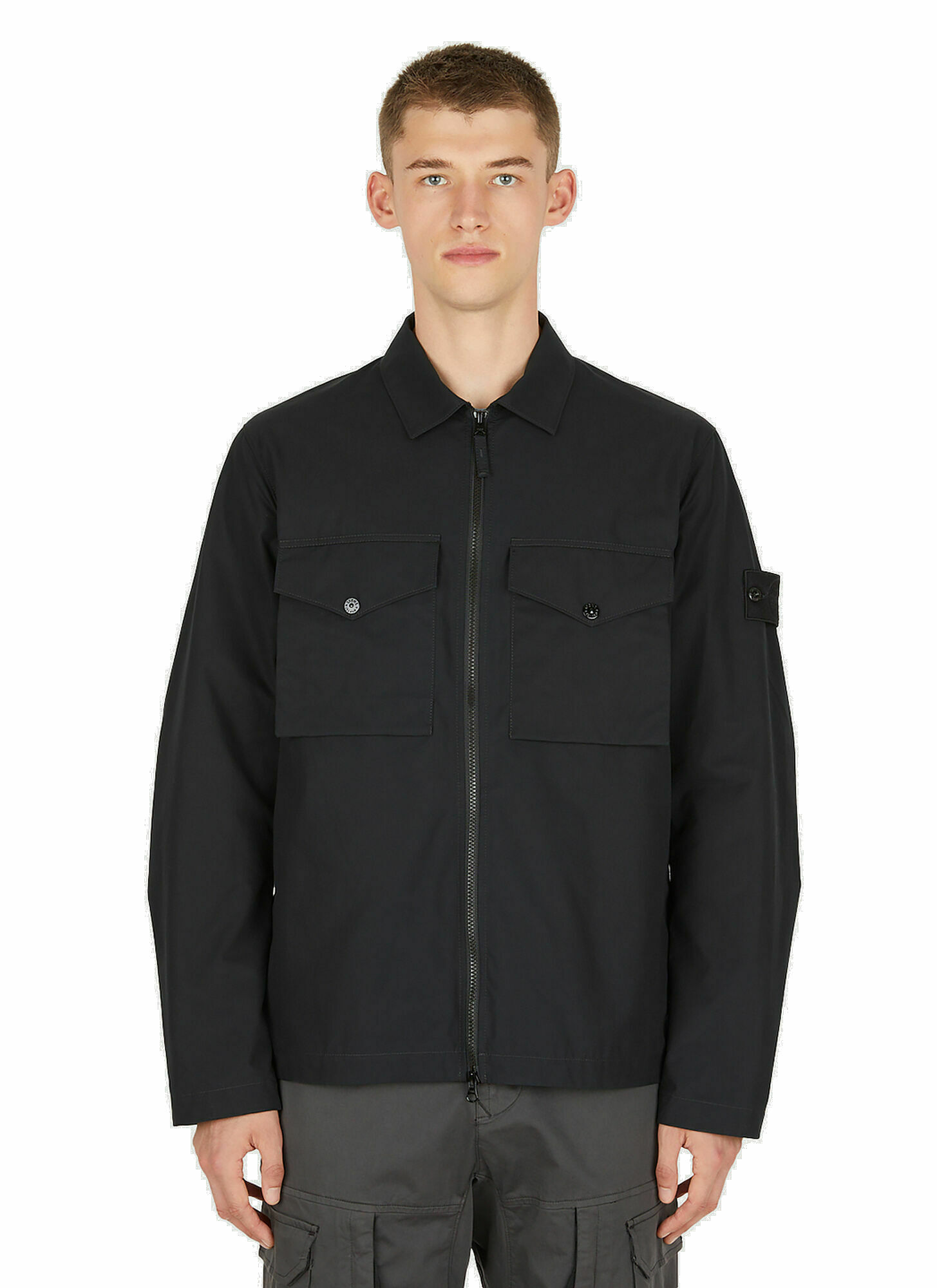 stone island shadow project asymmetric pile fleece hooded jacket