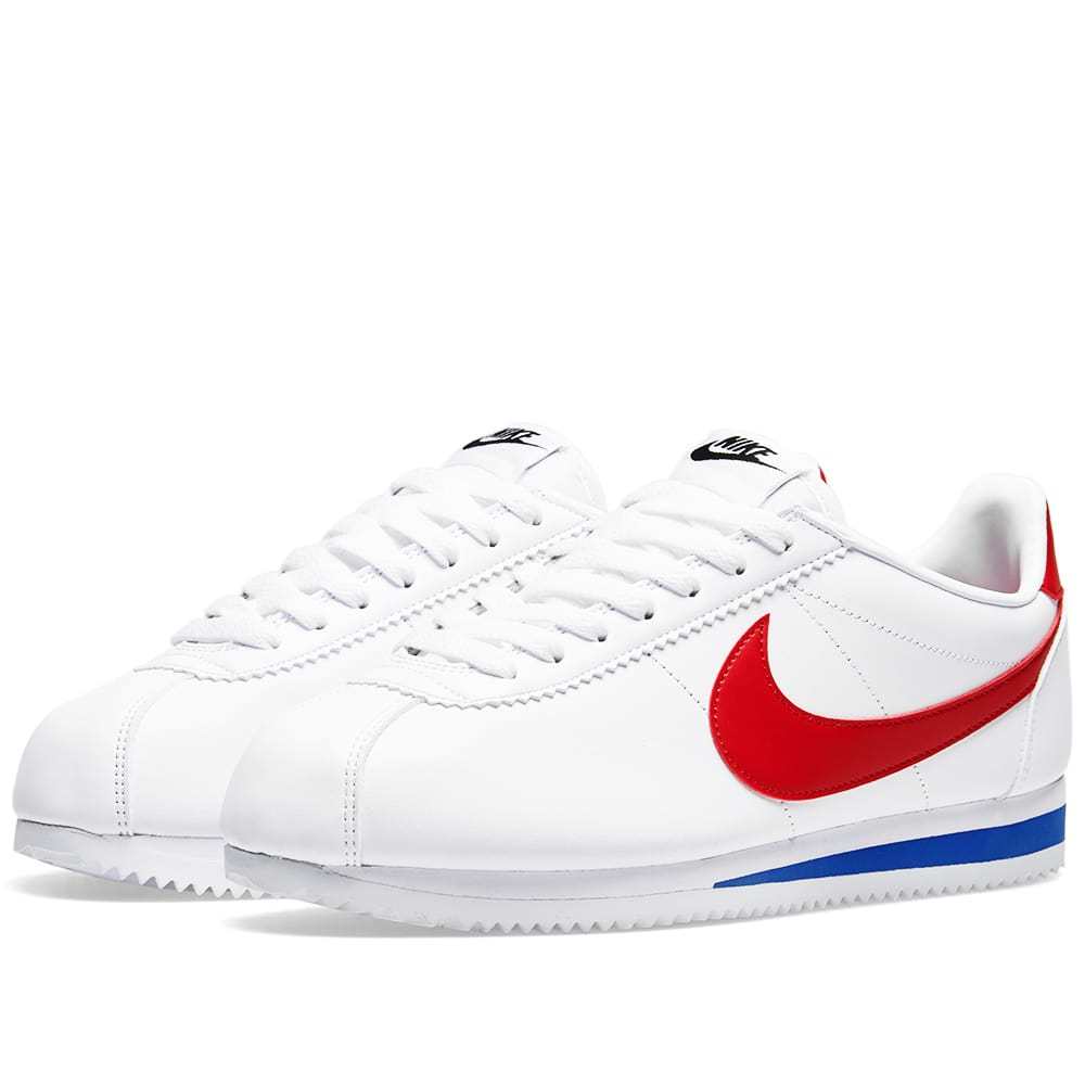 nike classic cortez red white and blue