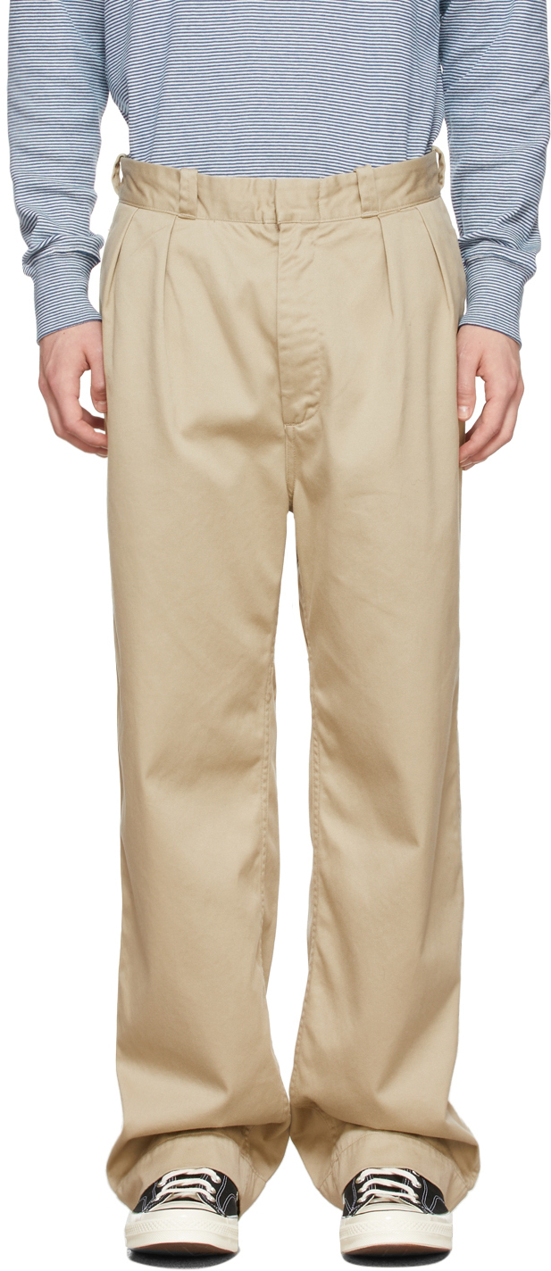 Nanamica Khaki Double Pleat Trousers Nanamica