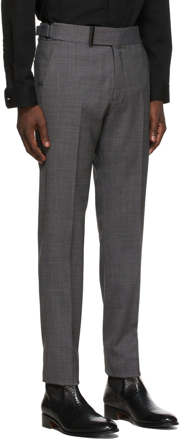 TOM FORD Grey Pinpoint Evening Trousers TOM FORD