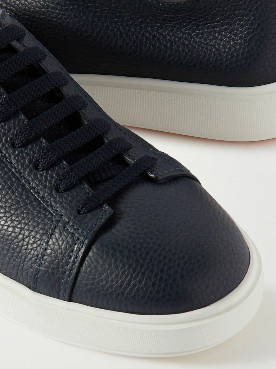 Santoni FullGrain Leather Sneakers Blue Santoni