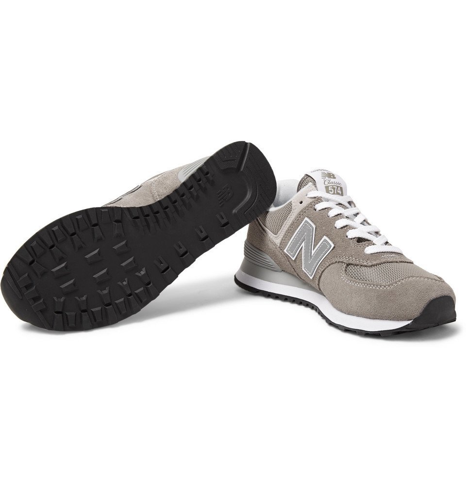New Balance - 574 Suede and Mesh Sneakers - Men - Gray